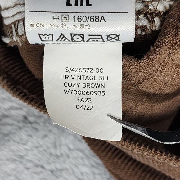 Gap Denim Jeans Womens 2/26R Cozy Brown Stretch Corduroy High Rise Vintage Slim - Picture 7 of 12